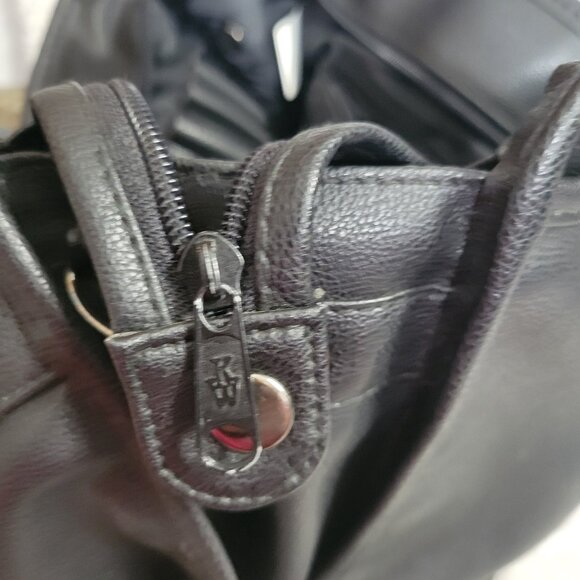 Heritage Portfolio bag Vinyl Zipper Top 3 section pockets briefcase soft sided - Picture 14 of 15